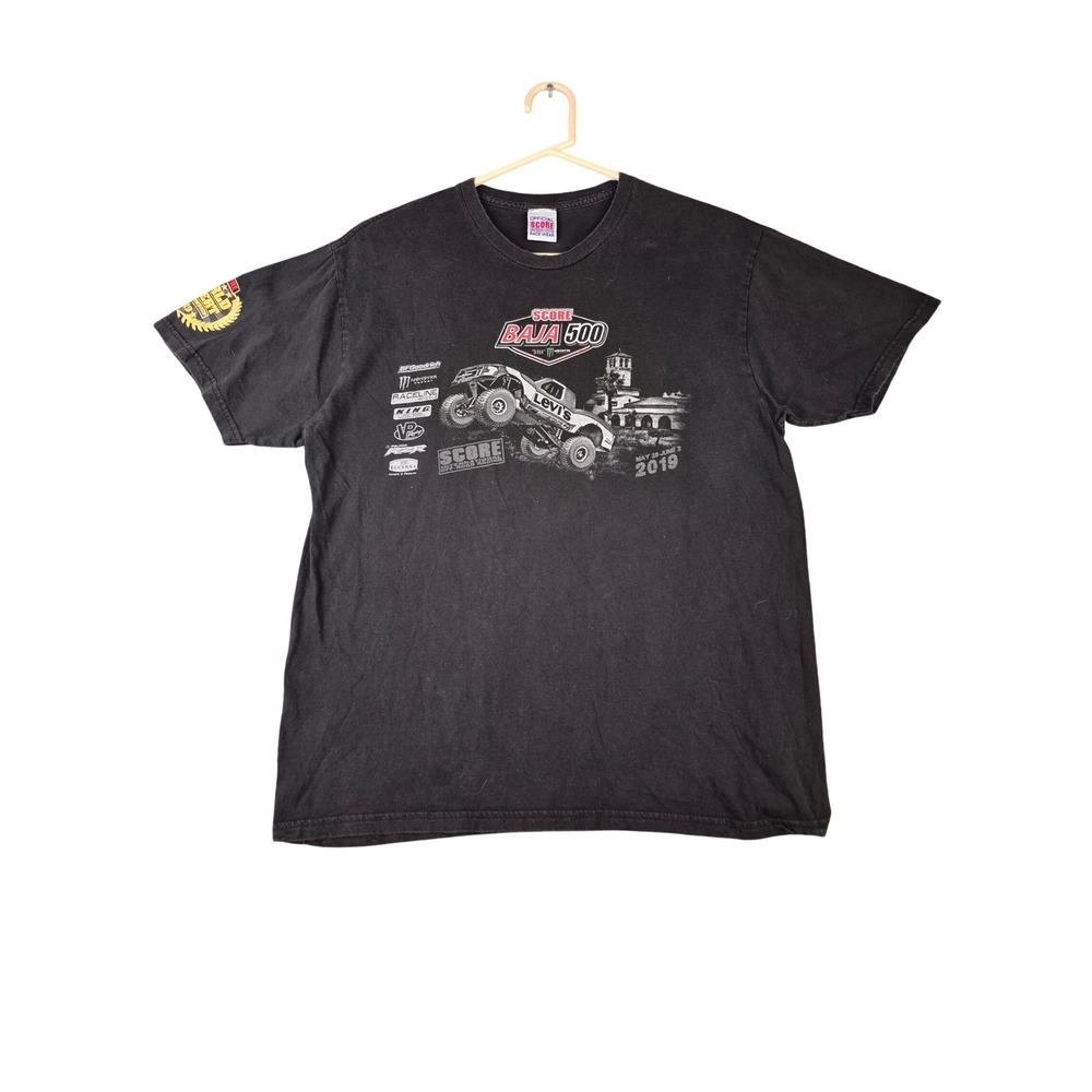 Official SCORE Baja 500 2019 Off-Road Racing Graphic T-Shirt Black Mens Large